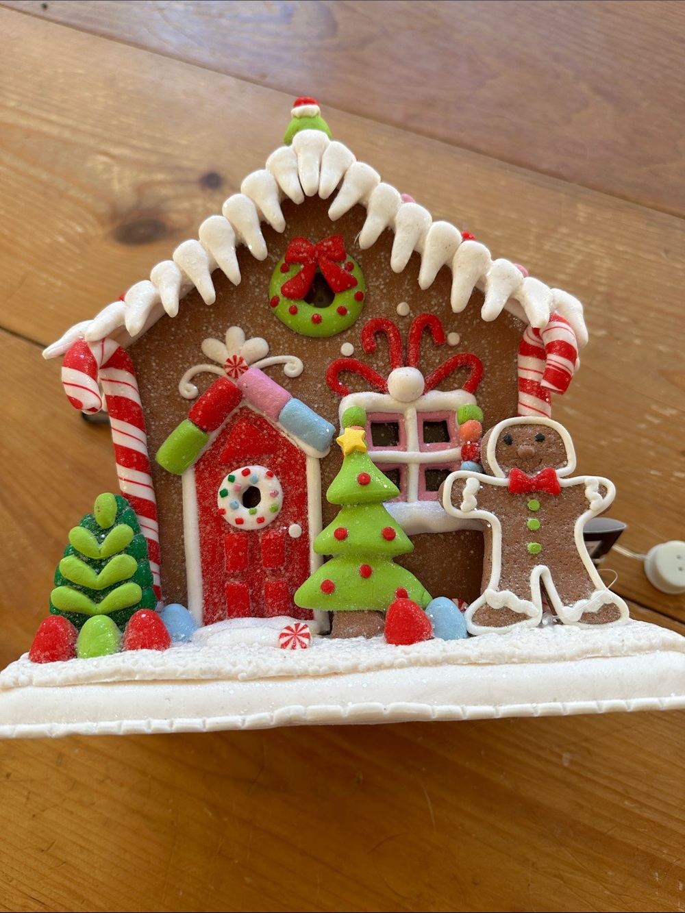 Hobby Lobby Red and Green Gingerbread House Holiday Figurine